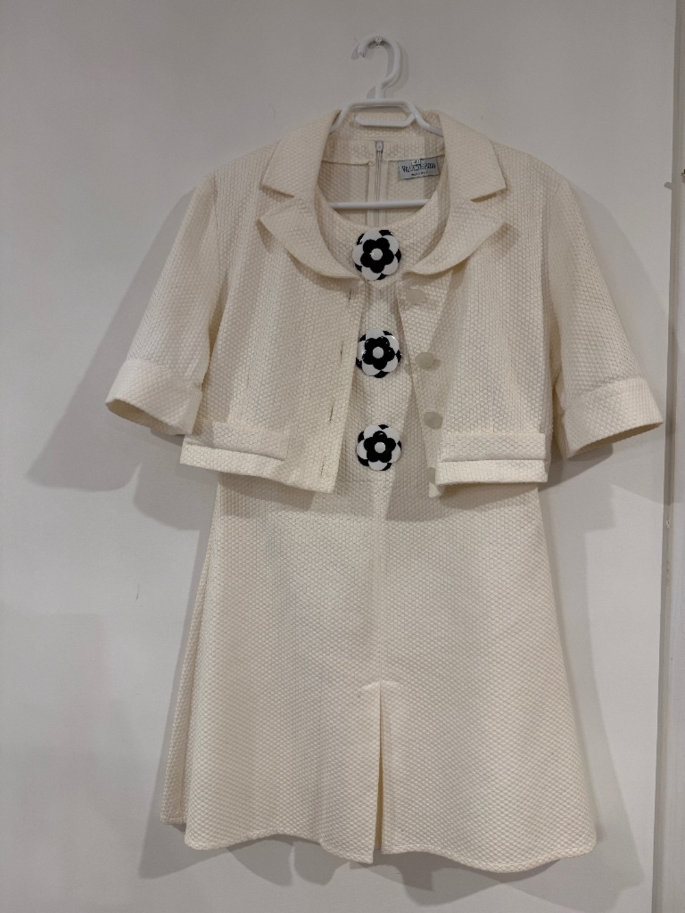 Vintage Villa dei Fiori white dress & matching jacket, made in Italy, EU size 42